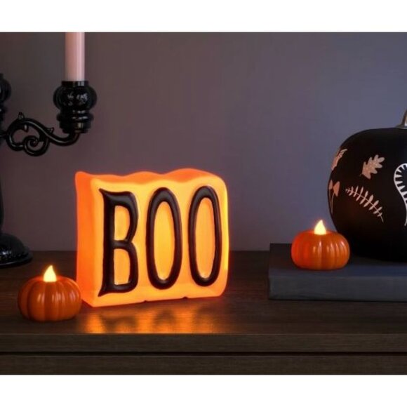 Target 2pk Warm LED Pumpkin Shaped Halloween Tea Lights Hyde and EEK! Boutique™ - Picture 2 of 7
